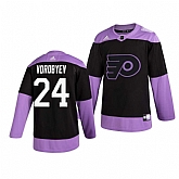 Flyers 24 Mikhail Vorobyev Black Purple Hockey Fights Cancer Adidas Jersey Dzhi,baseball caps,new era cap wholesale,wholesale hats